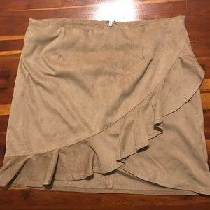 Suede mini skirt